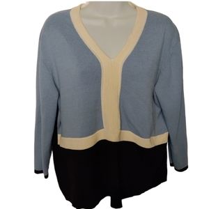 Liz Claiborne Blue V neck sweater women's xl